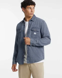 Overshirt Guess Jeans in denim di puro cotone lavaggio medio