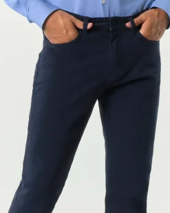 Pantalone Boss cinque tasche Delaware blu in gabardina di cotone stretch