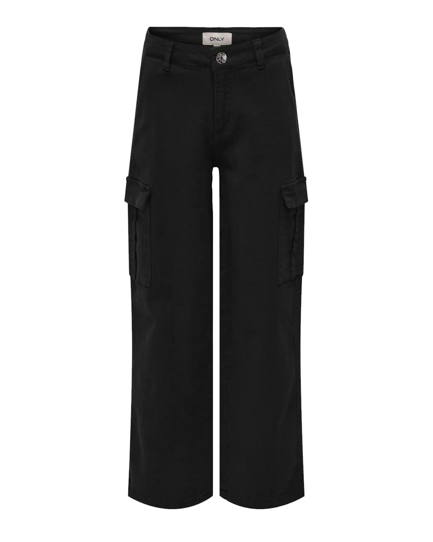 Pantalone cargo in bull di cotone stretch nero