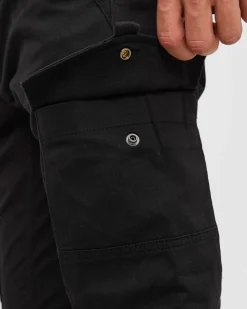 Pantalone cargo Jack & Jones slim-fit nero in cotone stretch con polsini alle caviglie