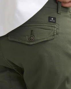Pantalone cargo Jack & Jones slim-fit verde militare in cotone stretch con polsini alle caviglie