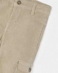 Pantalone cargo Mayoral beige in velluto a costine