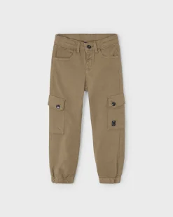 Pantalone cargo Mayoral color biscotto in cotone stretch