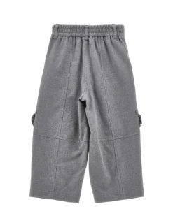Pantalone cargo Monnalisa grigio in flanella con charms