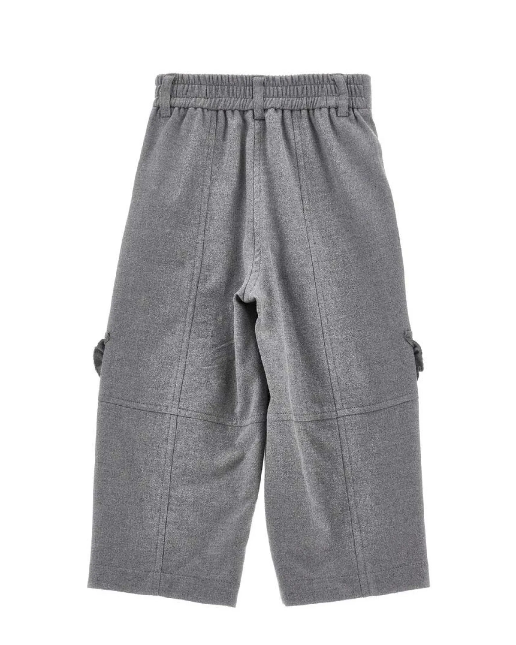Pantalone cargo Monnalisa grigio in flanella con charms