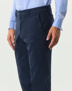 Pantalone chino Boss Kaiton blu in twill di cotone stretch