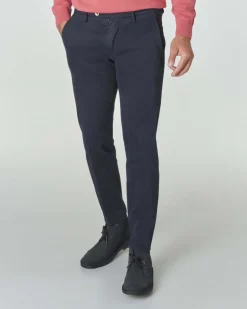 Pantalone chino Michael Coal Brad blu in gabardina di cotone stretch