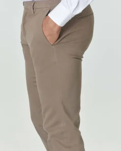 Pantalone chino Michael Coal Brad color tortora in gabardina di cotone stretch
