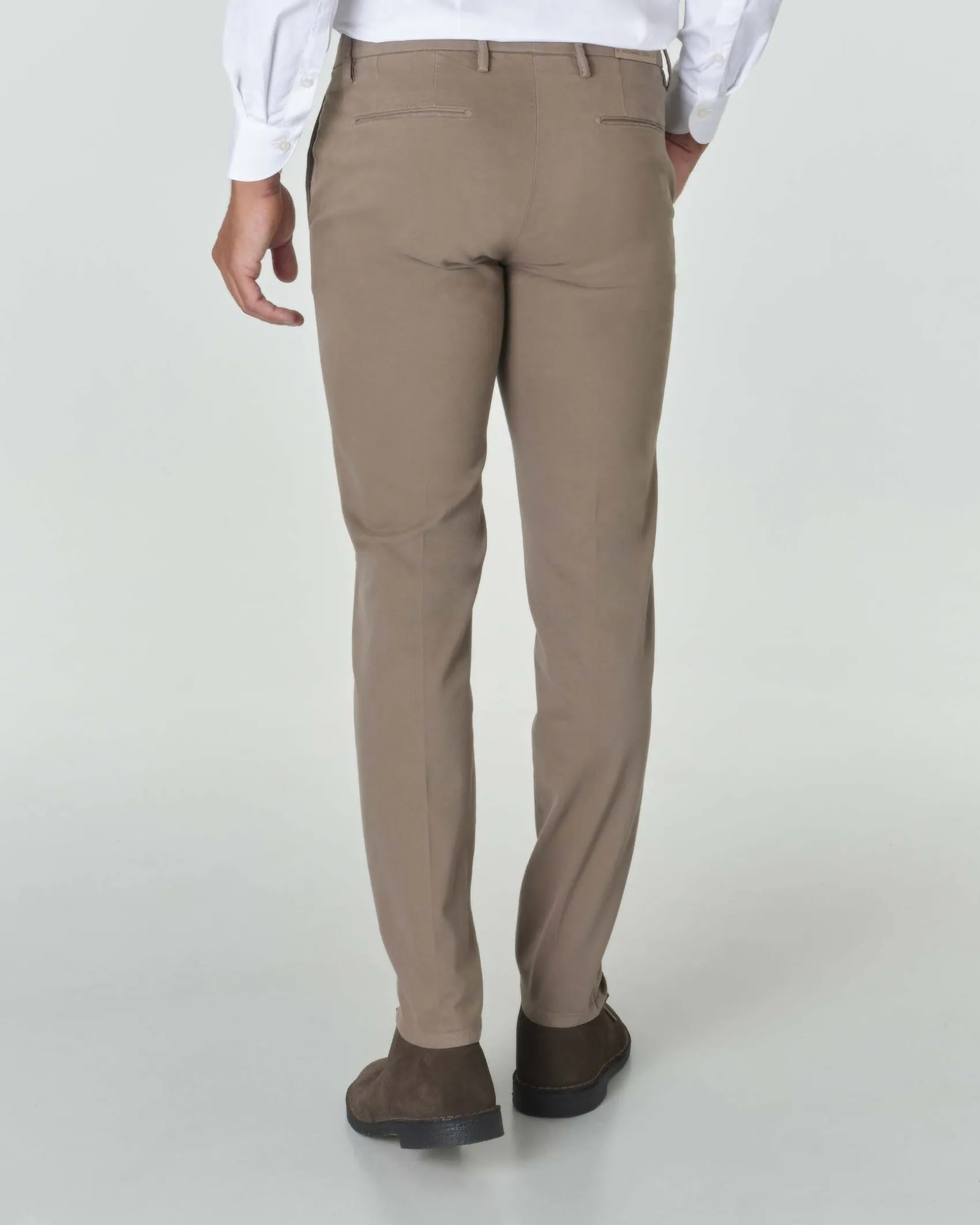 Pantalone chino Michael Coal Brad color tortora in gabardina di cotone stretch