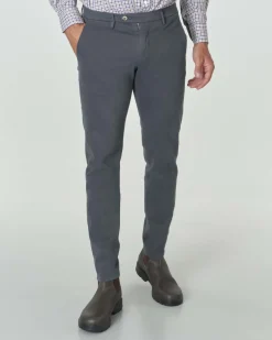 Pantalone chino Michael Coal Brad grigio antracite in gabardina di cotone stretch