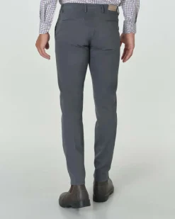 Pantalone chino Michael Coal Brad grigio antracite in gabardina di cotone stretch