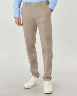 Pantalone chino Michael Coal Brad beige in gabardina di cotone stretch
