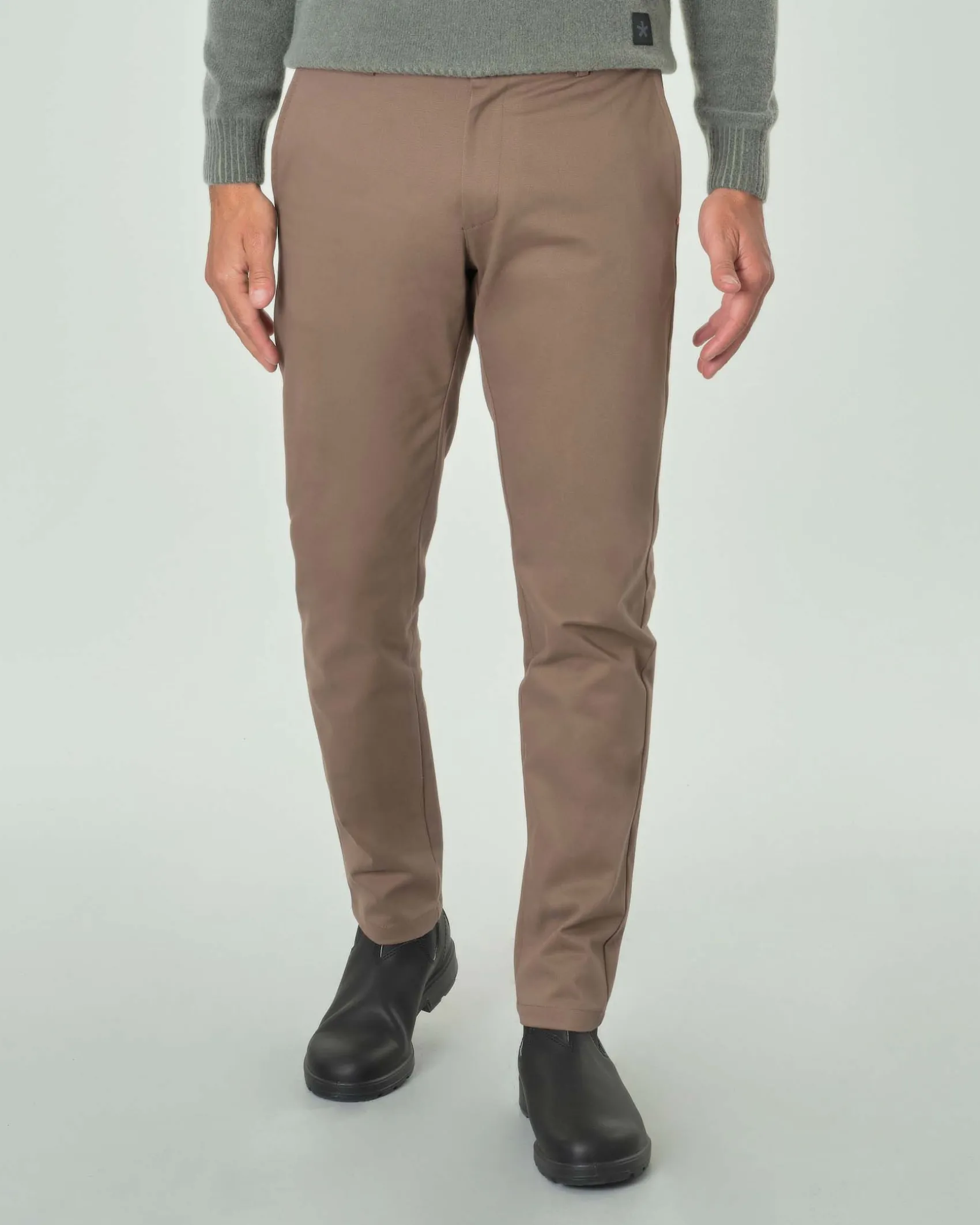 Pantalone chino My Stuff color fango in cotone stretch