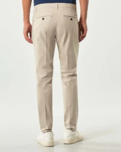 Pantalone chino New Rolf Roy Roger's beige slim-fit in gabardina di cotone stretch