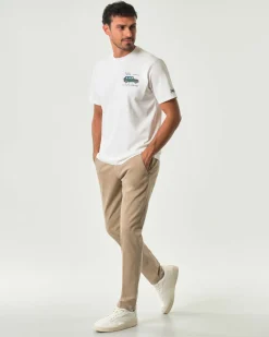 Pantalone chino New Rolf Roy Roger's sabbia slim-fit in gabardina di cotone stretch