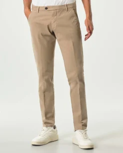 Pantalone chino New Rolf Roy Roger's sabbia slim-fit in gabardina di cotone stretch