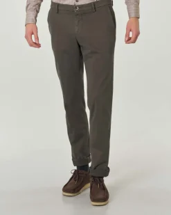 Pantalone chino Powell marrone slim fit in tricottina di cotone stretch