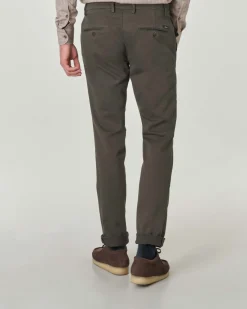 Pantalone chino Powell marrone slim fit in tricottina di cotone stretch