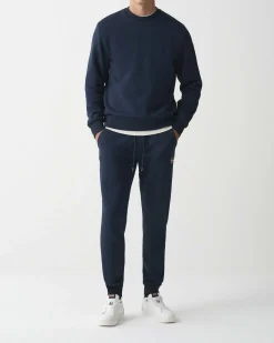 Pantalone Colmar Originals blu in felpa di cotone con logo bollo applicato