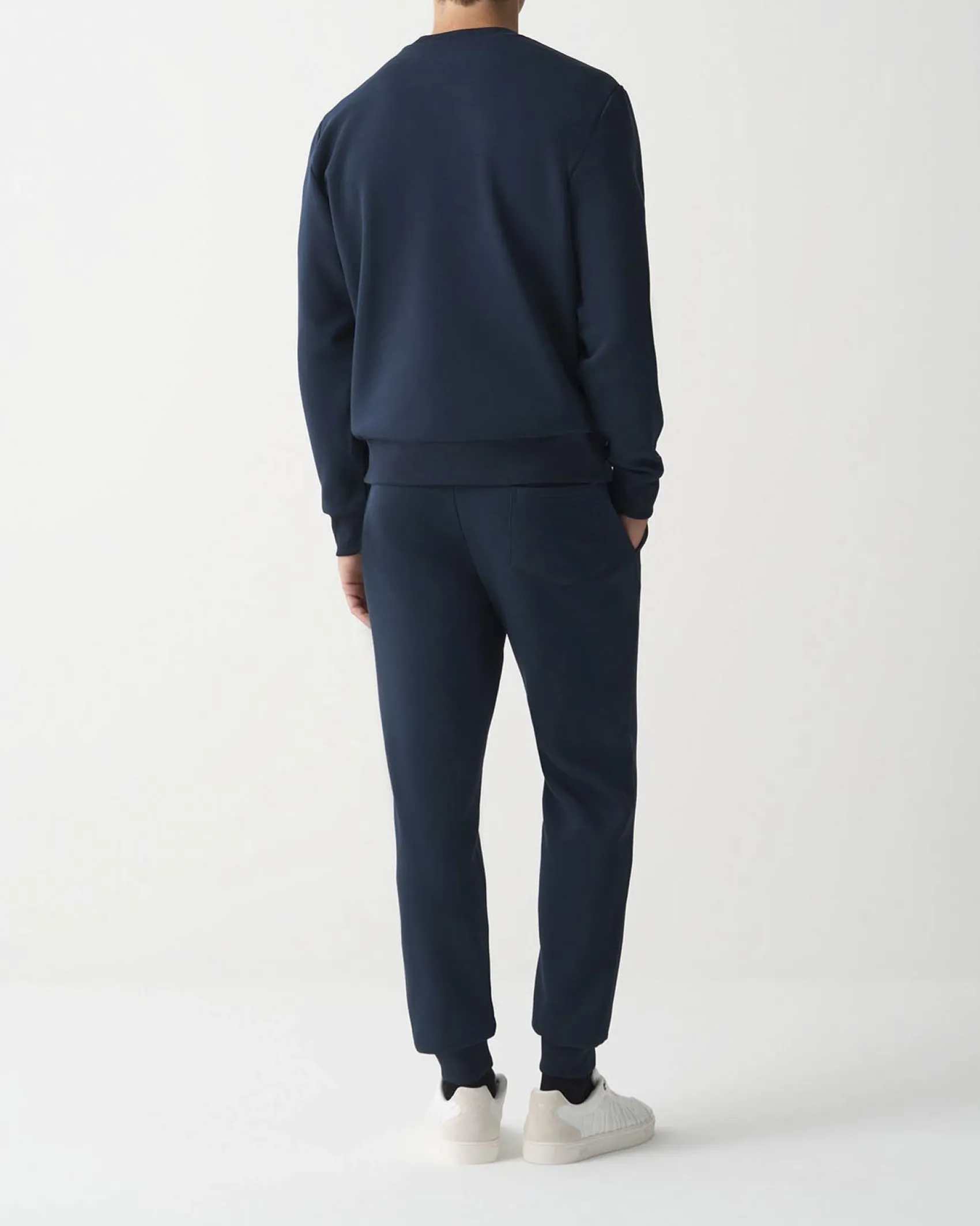 Pantalone Colmar Originals blu in felpa di cotone con logo bollo applicato