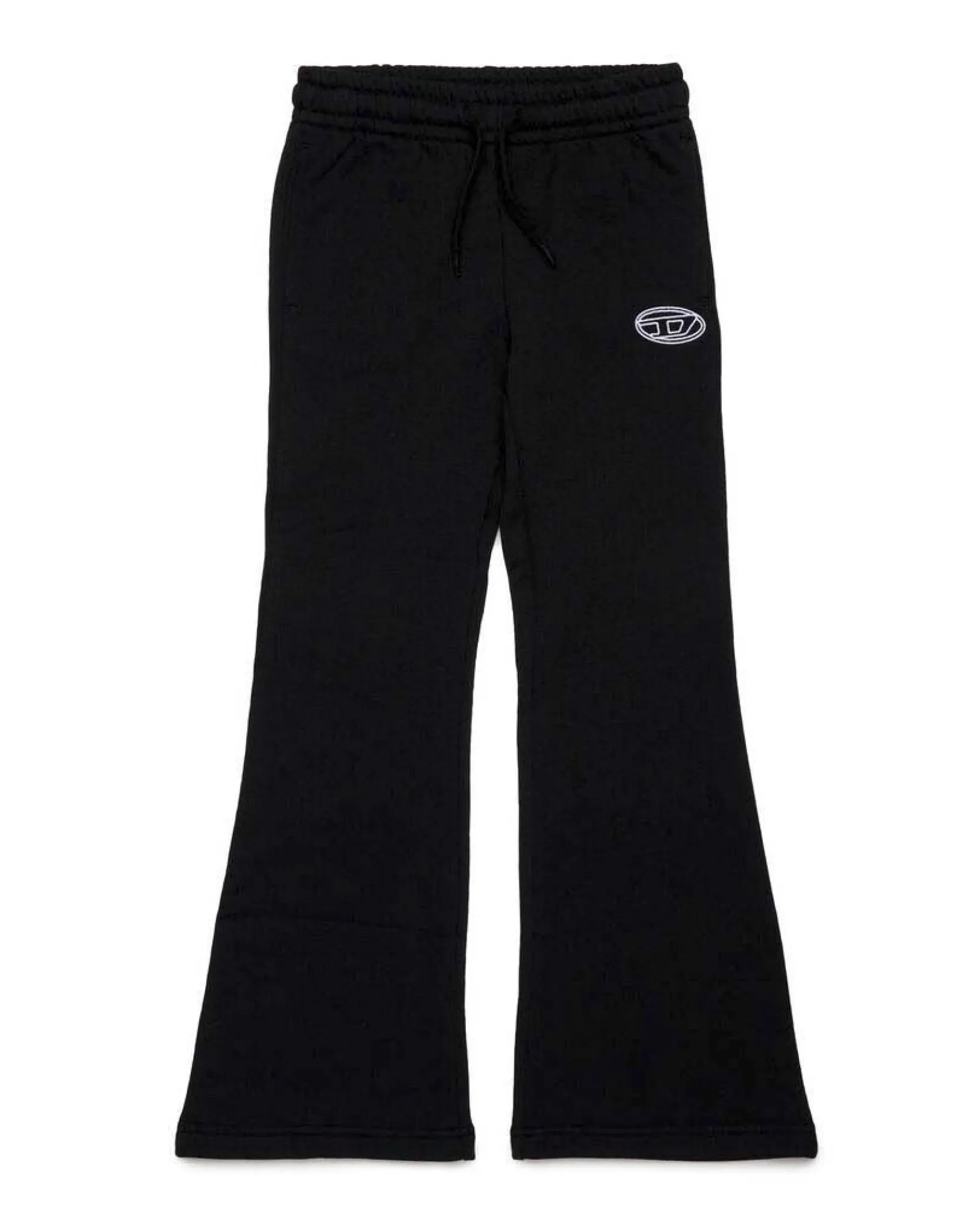 Pantalone Diesel flare nero in felpa di puro cotone