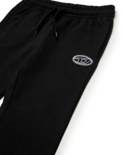 Pantalone Diesel flare nero in felpa di puro cotone