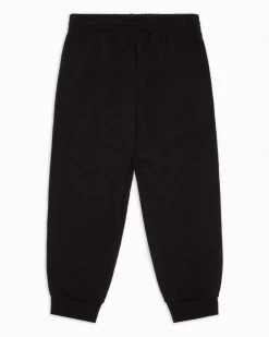 Pantalone EA7 jogger nero in felpa di cotone