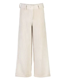 Pantalone Elsy a palazzo sabbia a costine in velluto