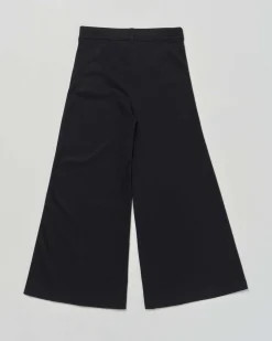 Pantalone Elsy nero a palazzo in crêpe con strass