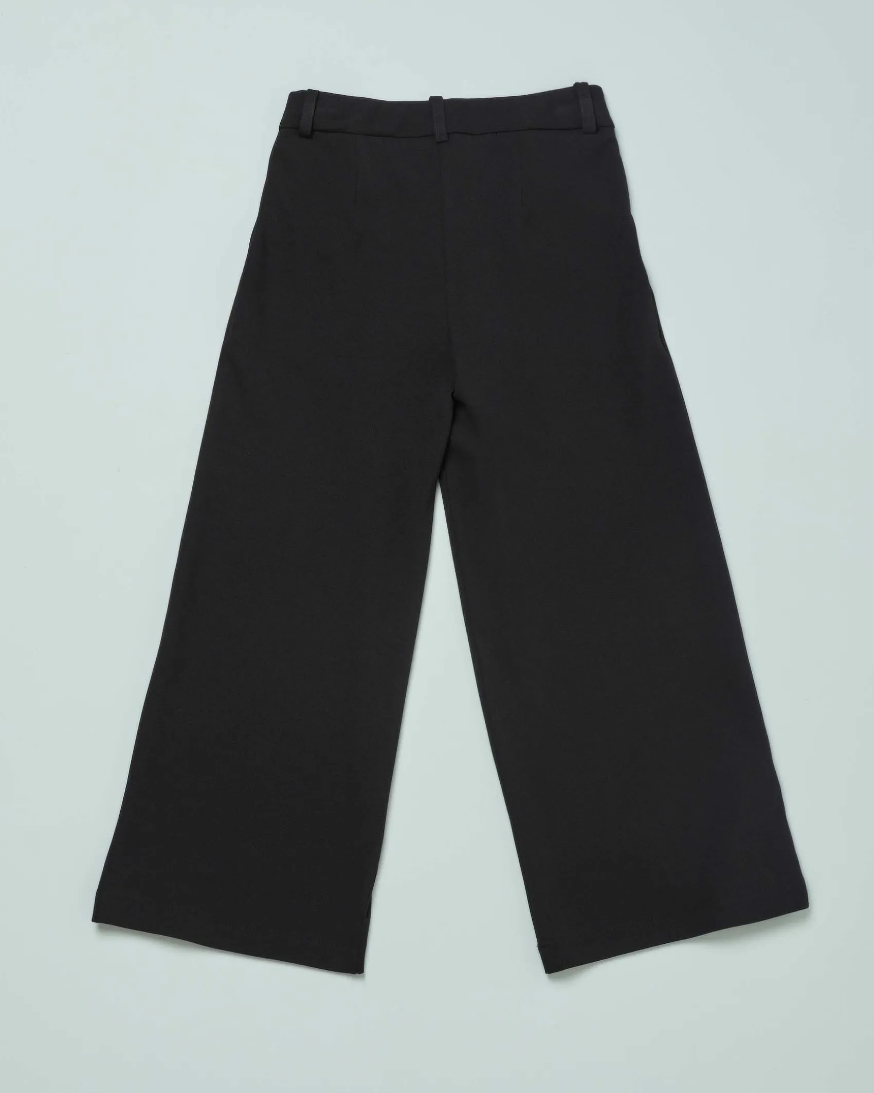 Pantalone Elsy nero a palazzo in crêpe con pinces