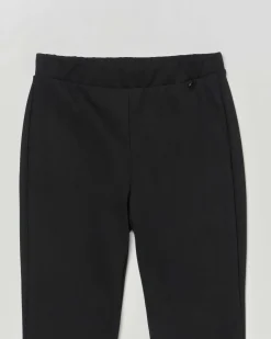 Pantalone flare Dixie nero in misto viscosa punto milano