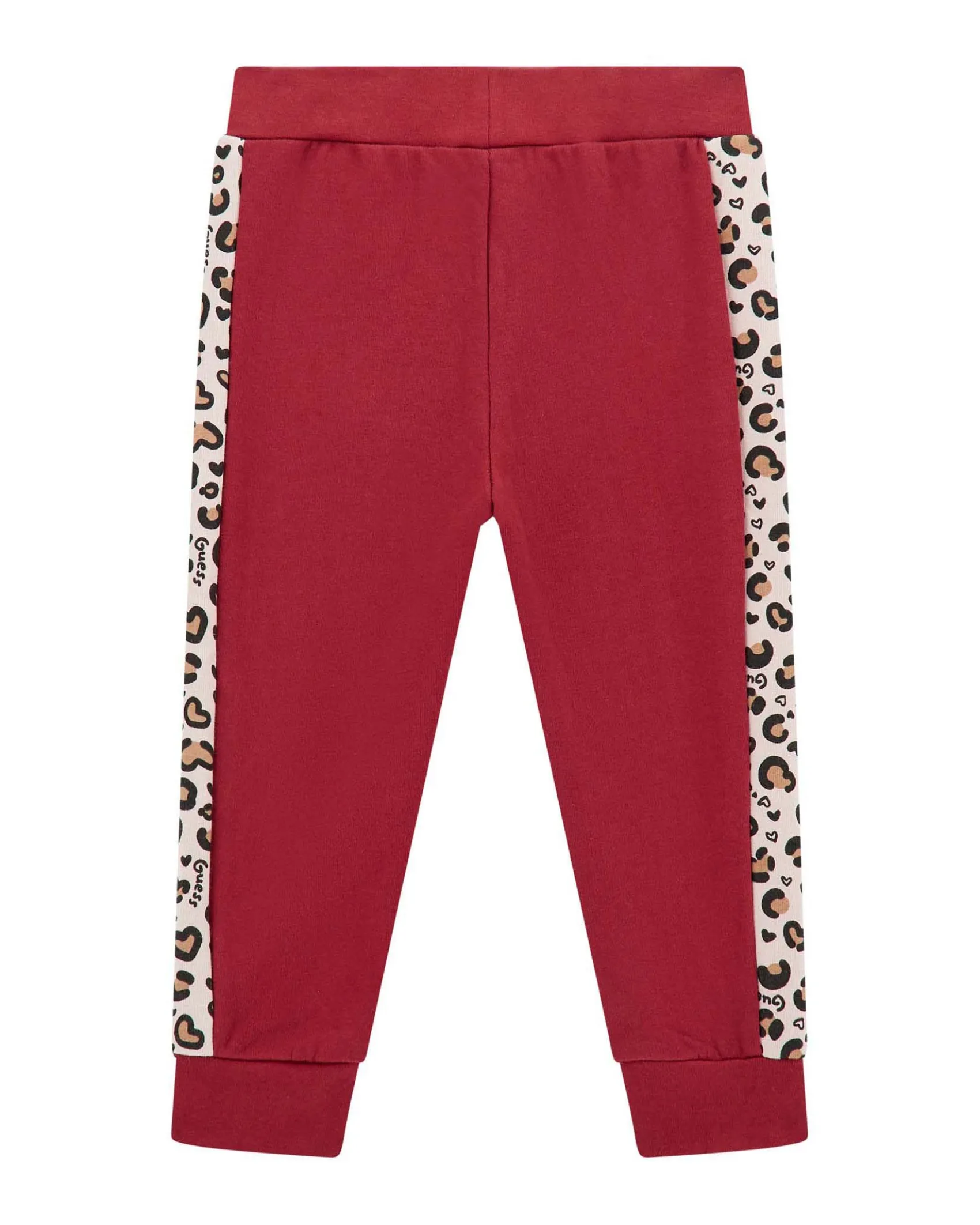 Pantalone Guess rosso in puro cotone con bande animalier