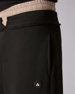 Pantalone jogger Monti Bmat nero in felpa di cotone con vita doppia