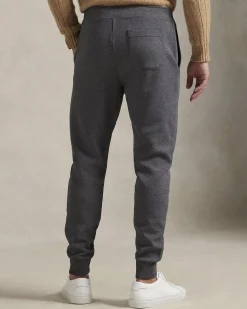 Pantalone jogger Polo Ralph Lauren grigio antracite in felpa con logo pony piccolo sul fianco