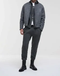 Pantalone joggers Colmar Originals grigio antracite in felpa con inserti in nylon