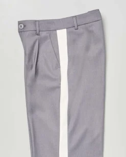Pantalone Kocca a palazzo grigio con bande bianche