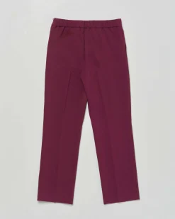 Pantalone Kocca bordeaux in crêpe con catena gioiello