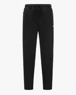 Pantalone K-way Micka Spacer nero in jersey tecnico elasticizzato con logo K-way sul fianco e taschino a filo sul retro