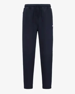 Pantalone K-way Micka Spacer blu in jersey tecnico elasticizzato con logo K-way sul fianco e taschino a filo sul retro