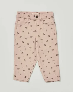 Pantalone Lil'Atelier in velluto di cotone a costine con roselline