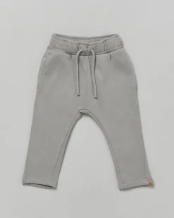 Pantalone Lil'Atelier salvia in felpa di cotone con coulisse