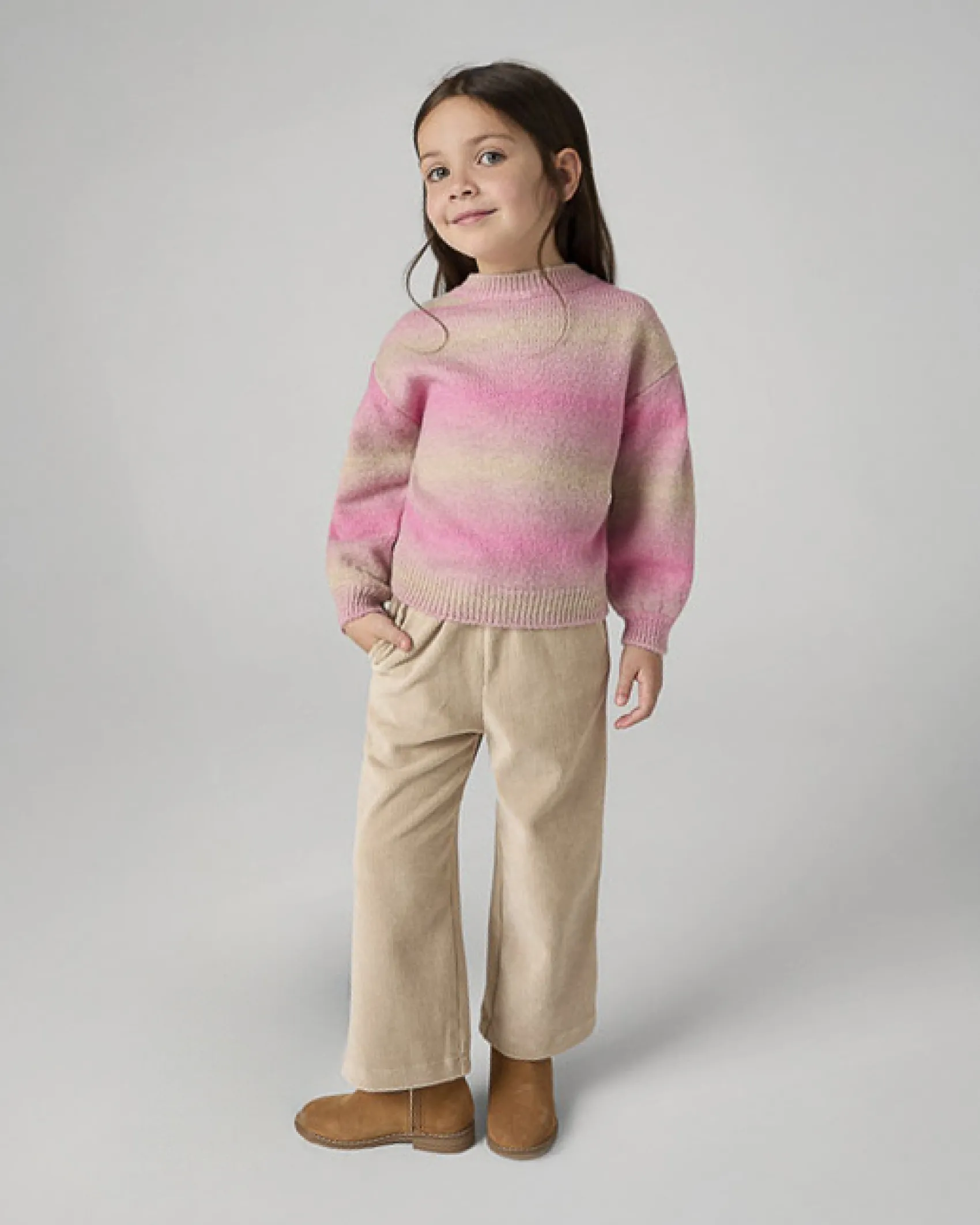 Pantalone Mayoral beige in velluto a costine