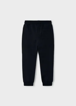 Pantalone Mayoral jogger nero in felpa di cotone stretch