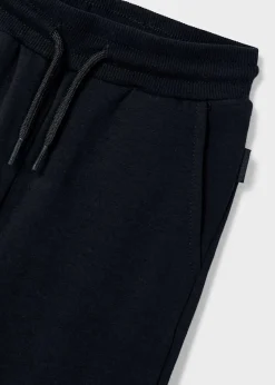 Pantalone Mayoral jogger nero in felpa di cotone stretch