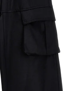 Pantalone Monnalisa cargo nero in raso