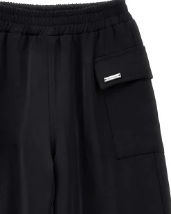 Pantalone Monnalisa cargo nero in raso