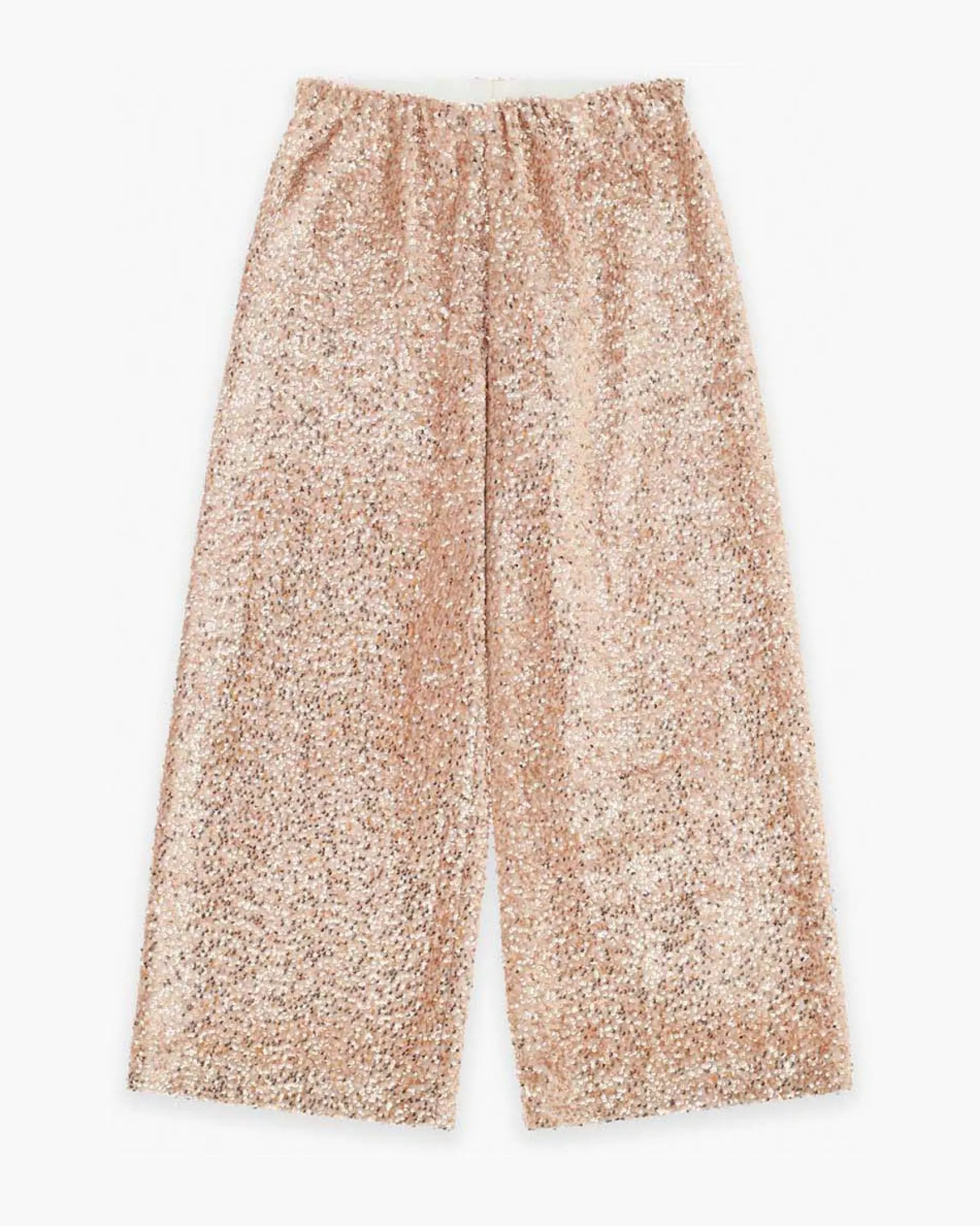 Pantalone palazzo Dixie beige con pailettes