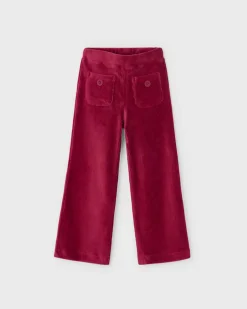Pantalone palazzo Mayoral in velluto rosso a costine con tasche