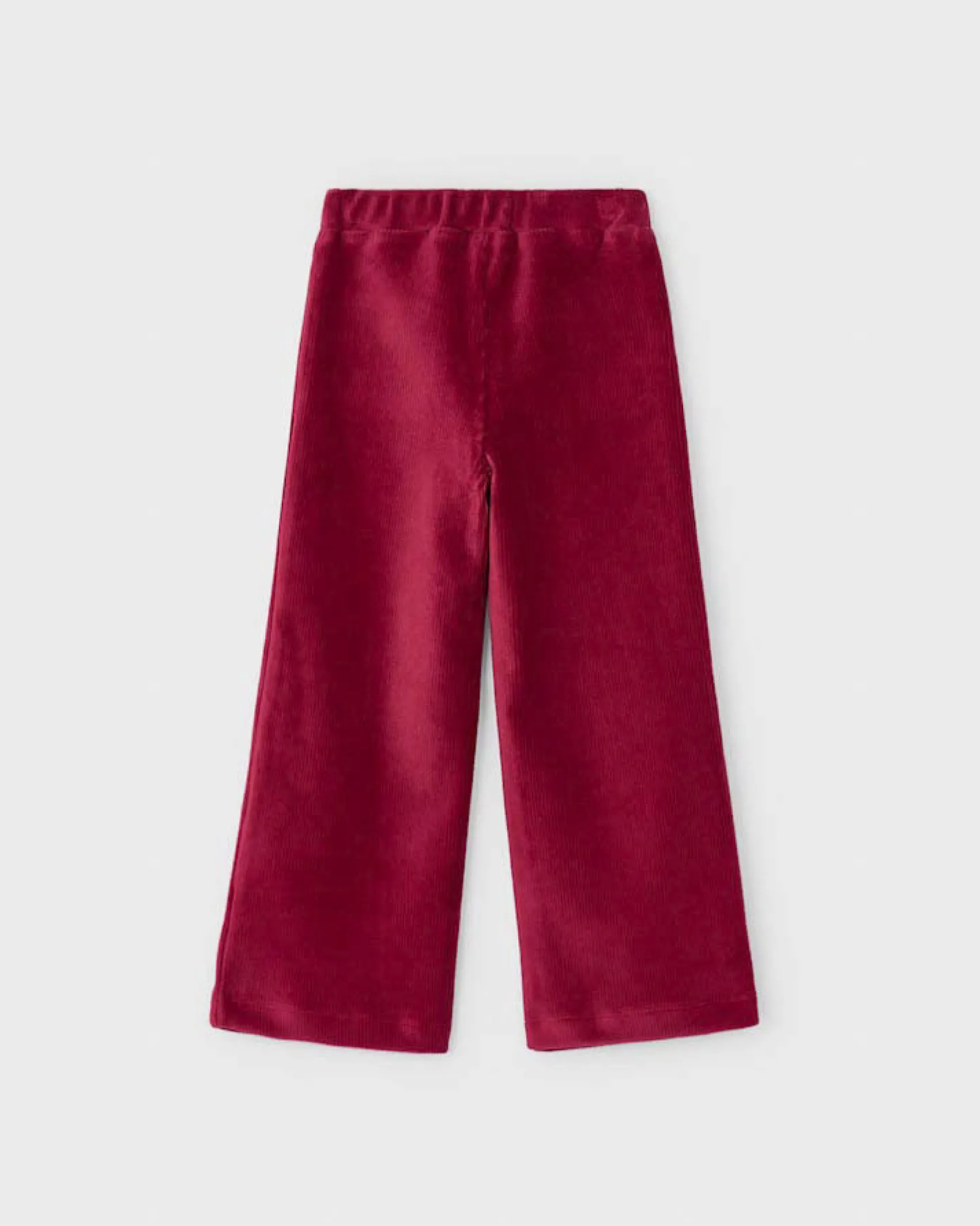 Pantalone palazzo Mayoral in velluto rosso a costine con tasche