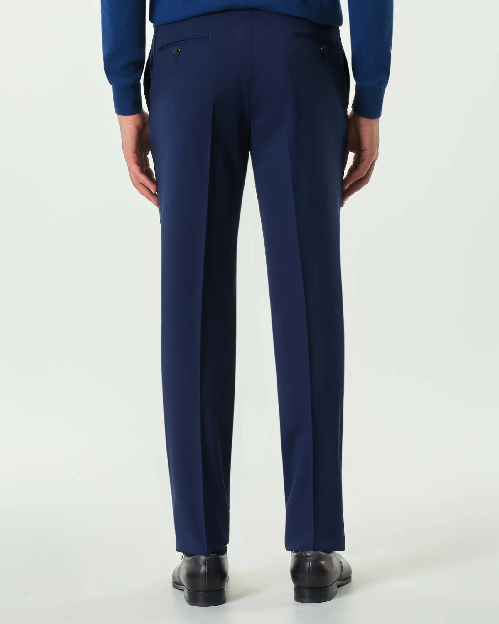 Pantalone Pellizzari drop7 blu indaco in tela Marzotto di pura lana